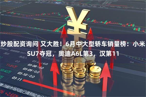 炒股配资询问 又大胜！6月中大型轿车销量榜：小米SU7夺冠，奥迪A6L第3，汉第11